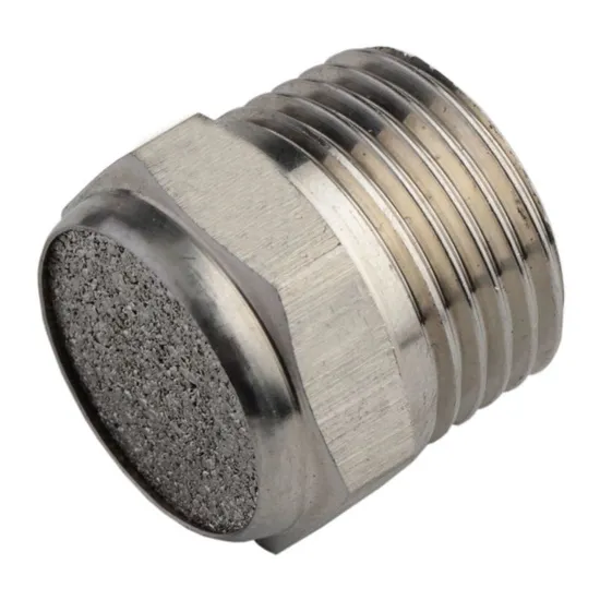 Pneumatic Air Stainless Steel Powder Sintering Flat Muffler with 1/8 Thread Silencer